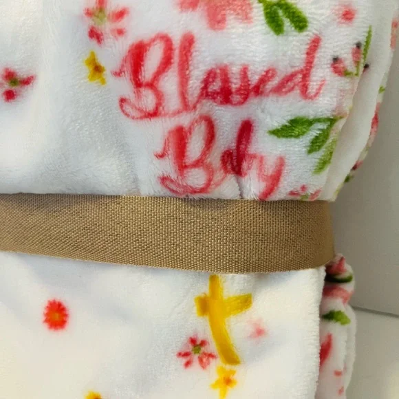 Adirondack Baby by Berkshire My Cozy Baby Blanket Blessed Baby Christian Crosses - Picture 8 of 12